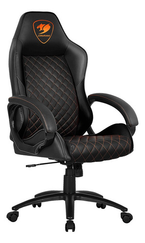 Imagen 3 de 4 de Silla de escritorio Cougar Fusion gamer negra con tapizado de cuero sintético