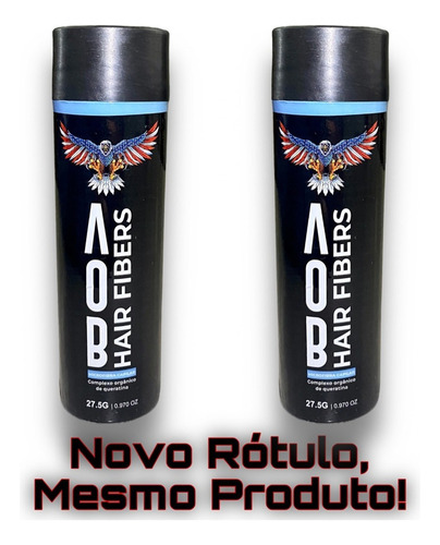 Kit Com 2 Fibra Capilar Pó De Queratina Natural Com 27,5g