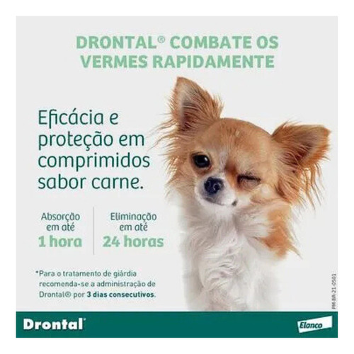 Vermífugo Drontal Plus Carne - Cães10kg - 2 Comp
