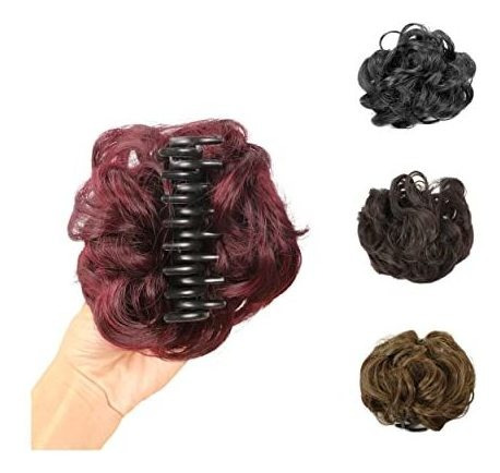 Meiriyfa Claw Clip Hair Bun Extensiones Messy Curly Fdw5v