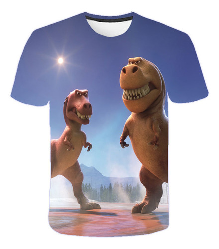 Camiseta Para Niños 3d Divertido Dinosaurio Estampado