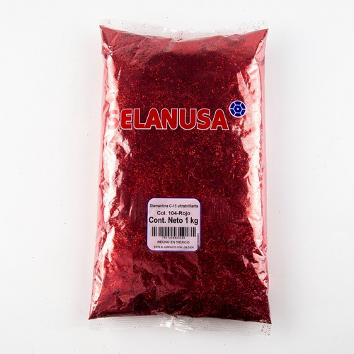 Diamantina Ultra Brillante Rojo Bolsa 1kg Selanusa