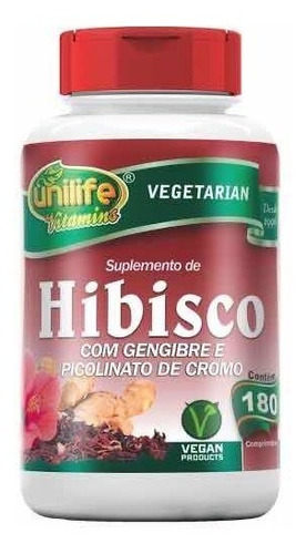 Hibisco con jengibre 180 comprimidos 500 mg Unilife