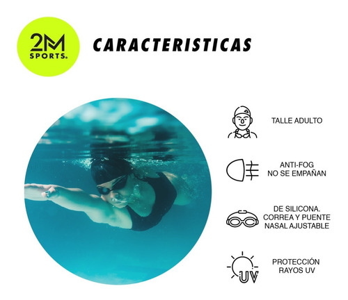Imagen 3 de 8 de Antiparras + Tapones De Natación Pileta Para Adultos