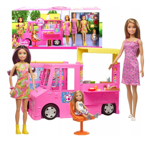 Set Camión Food Truck + Muñecas Y Accesorios Barbie Original