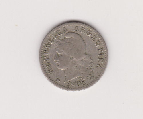 Moneda Argentina 5 Ctvs 1905 Janson 136 Bueno ++