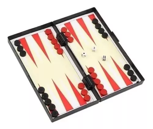 Jogo De Tabuleiro Dobrável 3 Em 1 Xadrez Dama Gamão 13x24CM - Vou Comprar