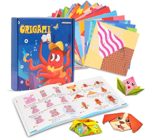 Kit De Origami,3d Cuadrado Fácil Plegado Arte Infantil Papel