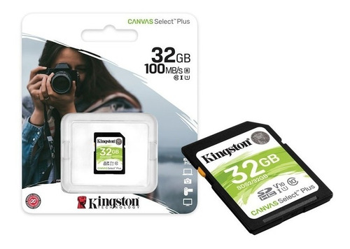 Cartão Memória Sdhc 32gb Canvas Select Plus Cl.10 Kingston