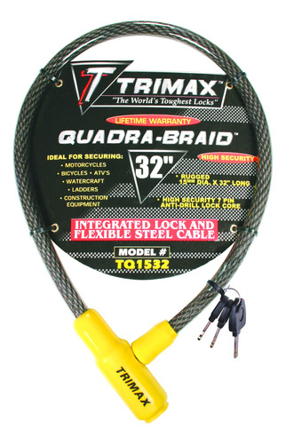 Trimax Tq1532 Trimaflex - Cerradura De Cable Con Llave Integ