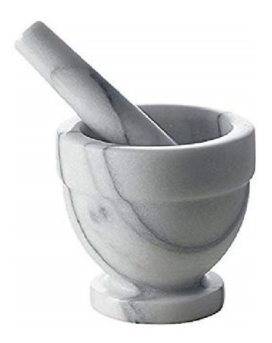 Imagen 1 de 2 de Mortero Gigante De Marmol 14 Cm Pesado Con Pisón. D+m Bazar