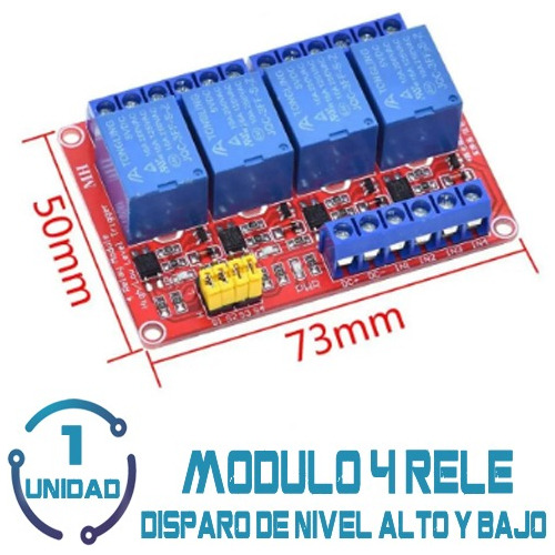 1 Modulo 4 Rele Relay Sla-5vdc-sl-c 10a 24v 220v  Arduino