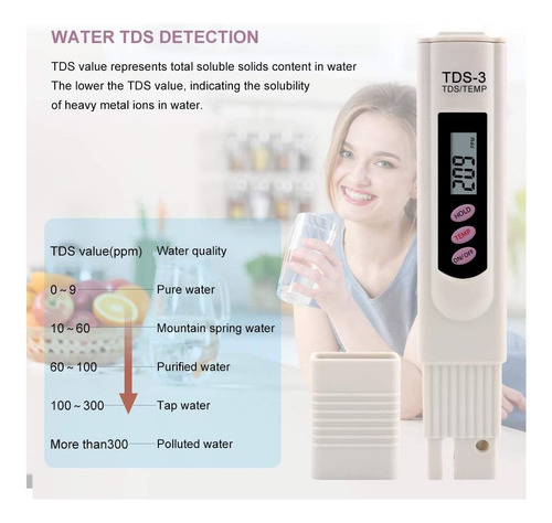 Probador De Agua Del Medidor Tds Digital Ipstyle, Ppm Water