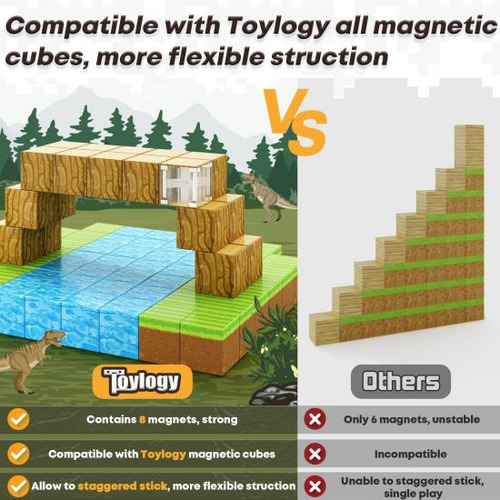 Bloques Magnéticos - Build Mine Magnet World Edition, Juguet