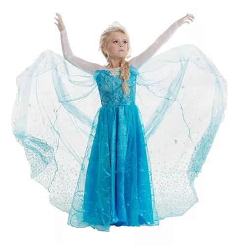 vestido de festa infantil da Frozen 1/16