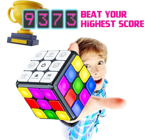 Juego Cubo Intermitente Mano Electrónico Stem Memoria Niños
