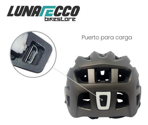 Casco Mtb Ruta, Ligero, Luz Led Recargable. Ciclismo