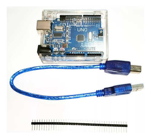 Arduino Uno R3 Atmega328 Ch340 + Cable Usb + Caja Acrilica 