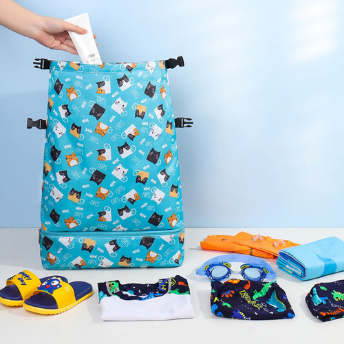 Mochila Impermeável Para Crianças, Seca E Úmida, Separada