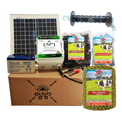 Cerco Electrico Ganadero Kit Solar 10km + 500m De Hilo