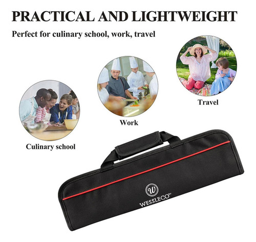 Bolsa Enrollable Para Cuchillos De Chef Estuche Para Rojo
