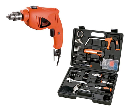 Rotomartillo Black Decker 220v 550w + Set Herramienta Xtm P Color Naranja