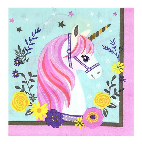 Servilleta Unicornio Glam - 33 X 33 Cm X 20 Unidades