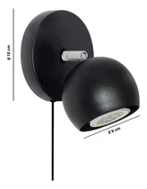 Comprar Aplique Tipo Velador Dormitorio Pared Moderno Bocha Movil Color Negro\u002FCromo