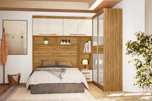 Ropero Placard Respaldo Dormitorio 2 Puertas Corredizas Color Marrón