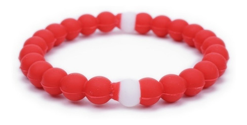 Brazalete Elástico Tipo Lokai Roja Diámetro 5 Cm Largo 15 Cm