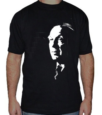 Jorge Luis Borges Remera Estampada Con Vinilo Inalterable