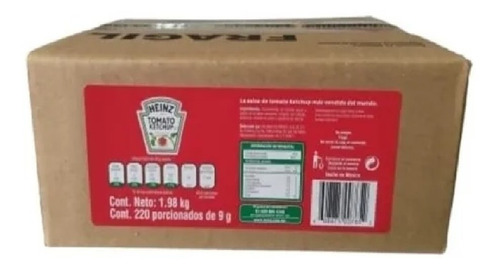 220 Sobres De Salsa Catsup Heinz 9 G C/u6