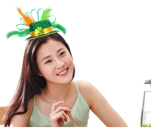 Diadema Del Día De San Patricio, Sombrero De Plumas,