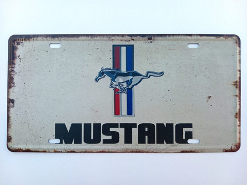Placa Lamina Decorativa Decoración Ford Mustang Garage Beige
