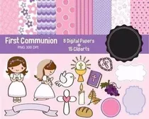 Comprar Kit Imprimible  Comunion 7 -15 Imagenes 8 Fondos