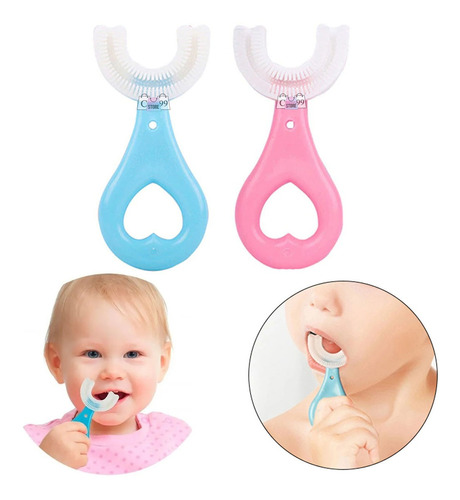 Cepillos De Dientes Para Niños De Silicona Forma De U 360°