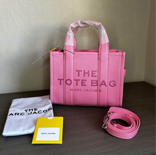 Bolsa Marc Jacobs The Small Tote Bag 100% Original Pielrosa Rosa Chicle Lisa Plata Rosa Chicle (Usado)