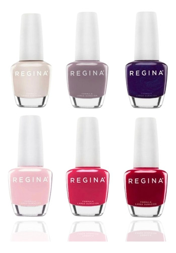 Kit X6 Esmaltes Regina Color De Uñas Larga Duracion