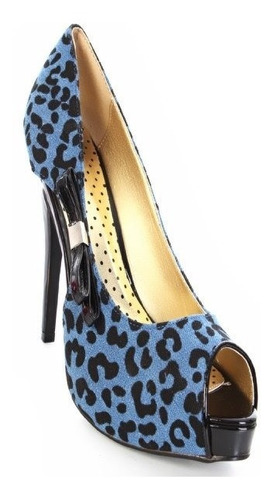 Zapatos Denim Animal Print Plataforma Importados Usa