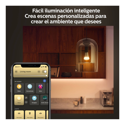 Imagen 3 de 5 de Ampolletas Hue White Philips 9w Blanca Bluetooth & Zigbee