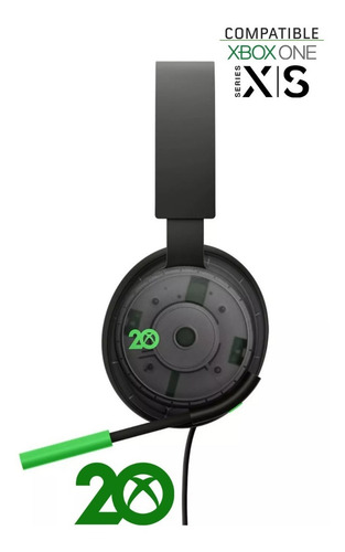 Imagen 3 de 10 de Audífonos Headset Xbox Edición Especial 20 Aniversario Gamer Color Negro