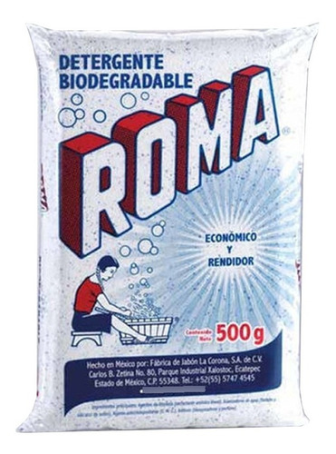 Detergente En Polvo Roma 500 Gr. Caja 36 Pack
