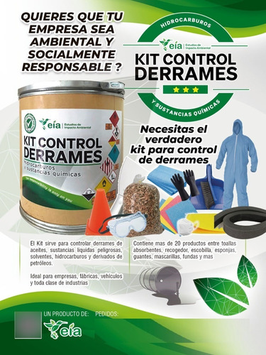 Kit Control De Derrames Sustancias Químicas E Hidrocarburos 