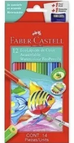 Colores Faber Castell Acuarelables Lapices X 12 + 2