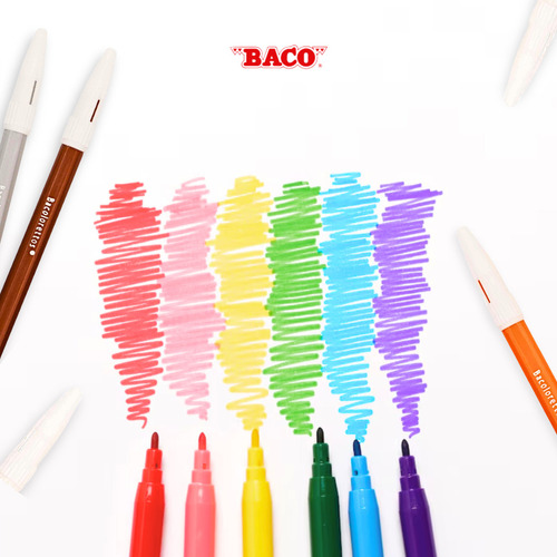 Baco | 10 Plumines Bacoloretto Lavables Base Agua En Colores