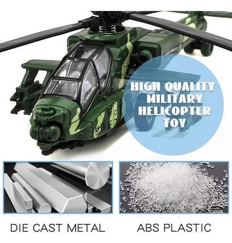 Otonopi Helicóptero Militar Pull Back Ejército Avión Jugu...