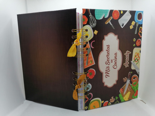 Libreta Recetas Mis Secretos De Cocina Personalizado