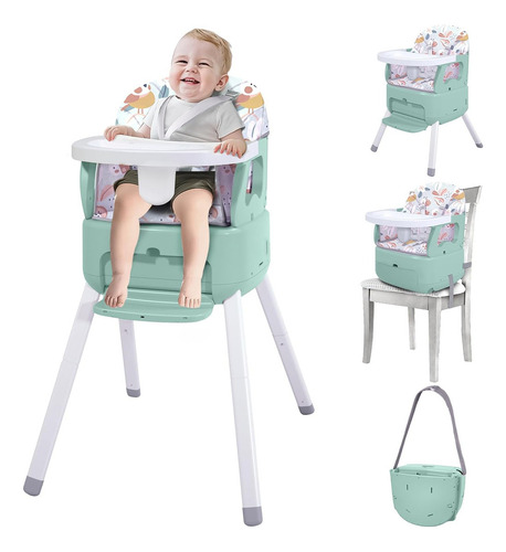 Silla Alta Portátil 4 En 1, Silla Alta Convertible Para Bebé