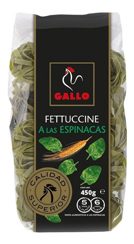 Pasta Fettuccine Espinacas Gallo Premium Bolsa 450g