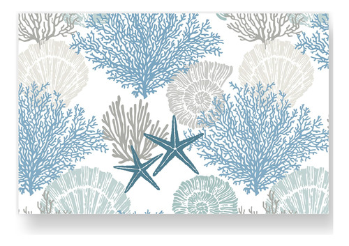 50 Mantel Individual Papel Concha Coral Desechable Diseño 11